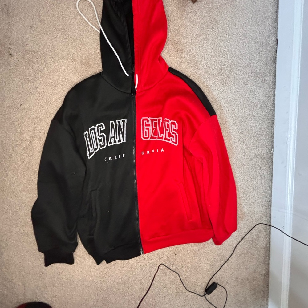 Black and red sweater